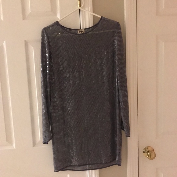 Haute Hippie long sleeve sequined mini dress. - Picture 6 of 6